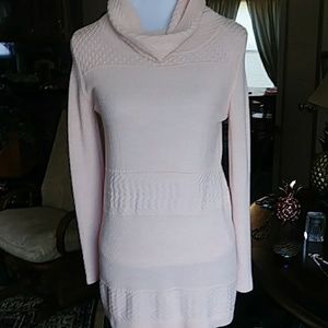 Pretty light pink long cowl neck sweater